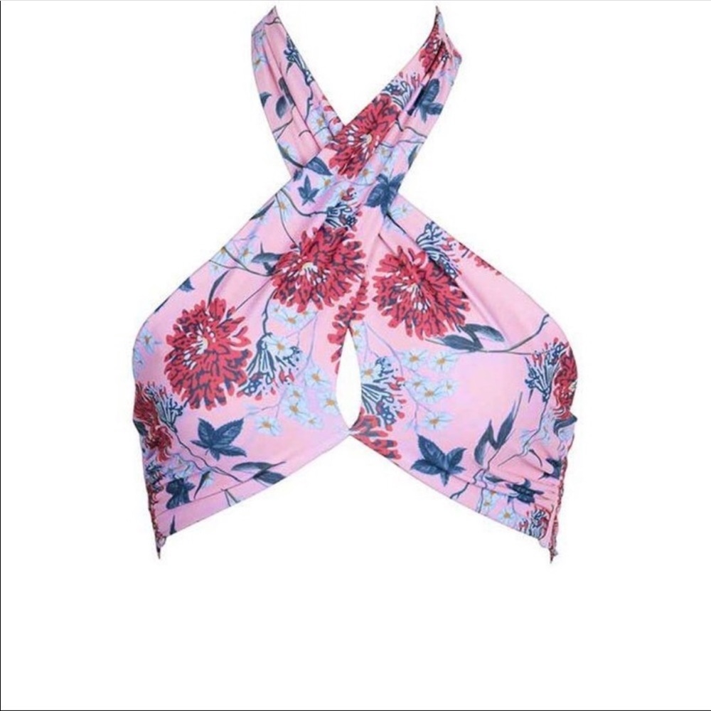 Womens Cupshe So Sunny Floral Bikini Pink Size S